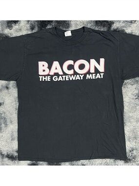 Port & Company 'Bacon, The Gateway Meat' Black T-Shirt